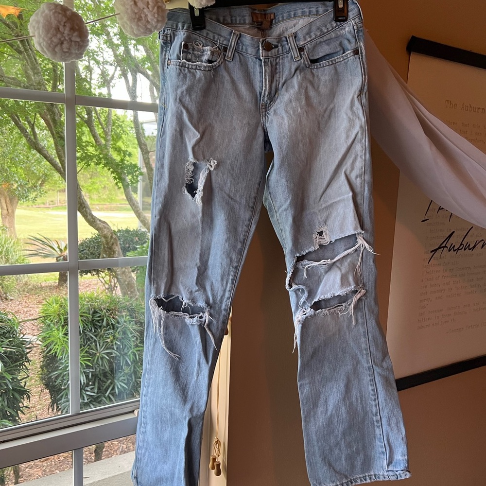 Abercrombie and Fitch Vintage 5 Pocket Distressed Denim Flare Leg Bootcut